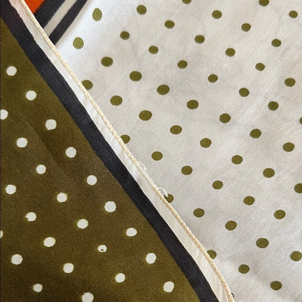 Vintage Polka Dot Scarf in Orange and Green - Picture 3 of 5